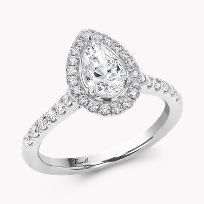 Celestial 0.60ct Pear Shaped Diamond Cluster Ring in Platinum