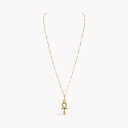 Ankh Cross Aquamarine Pendant Charm