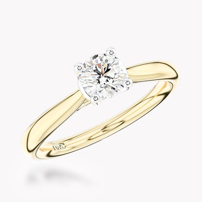 0.42ct Diamond Solitaire Ring 18ct Yellow Gold and Platinum Gaia Setting