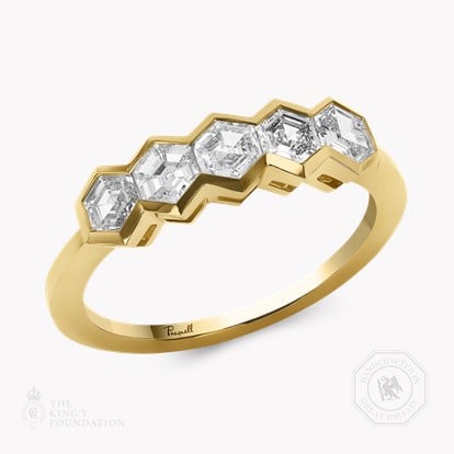 Honeycomb 0.88ct Diamond Five Stone Ring in 18ct Yellow Gold
