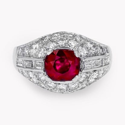 1960s Bvlgari 1.74ct Burmese Ruby Trombino Ring