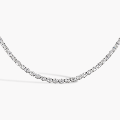 Oval Cut 17.29ct Diamond Line Necklace