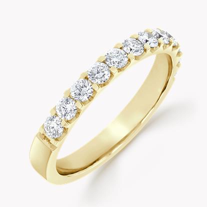 Brilliant Cut Diamond Half Eternity Ring 0.70ct in 18ct Yellow Gold