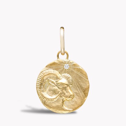 Aries Pendant Charm 0.08ct in 18ct Yellow Gold
