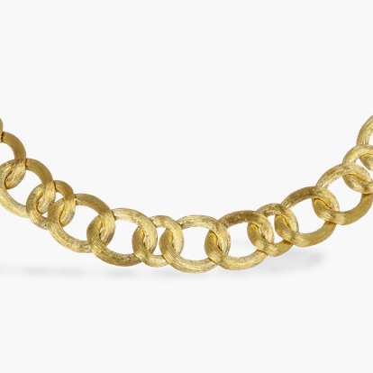1980s Henry Dunay Brushed Gold Curb Chain Necklace