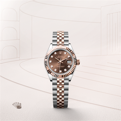 Lady-Datejust, Oyster, 28 mm, Oystersteel and Everose gold watch