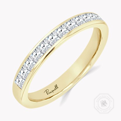 French Cut Diamond Half Eternity Ring 0.73ct in 18ct Yellow Gold