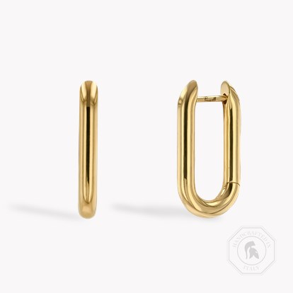 Havana Gold Oval Hoop Earrings in 18ct Yellow Gold