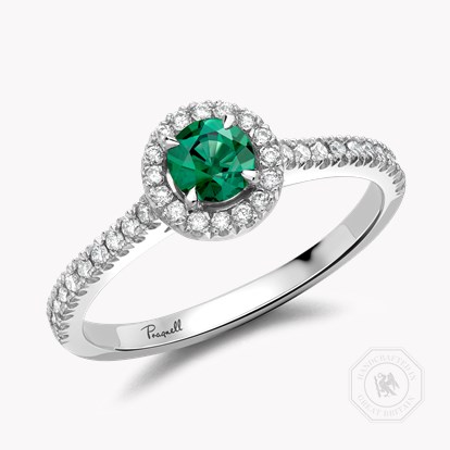 Celestial 0.30ct Emerald and Diamond Cluster Ring