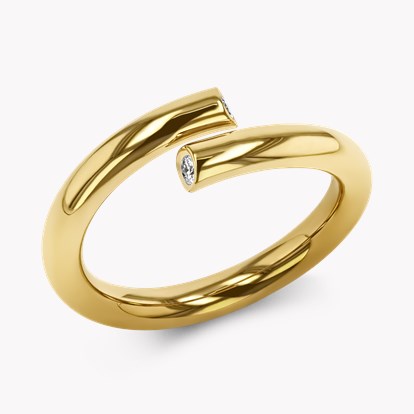 Single Row Eclipse Spring Ring 0.07ct in 18ct Yellow Gold