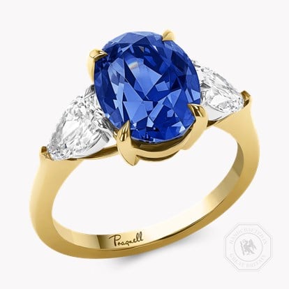 Masterpiece 5.50ct Madagascan Sapphire and Diamond Ring in 18ct Yellow Gold and Platinum