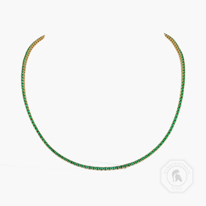 Brilliant Cut 5.20ct Emerald Line Necklace