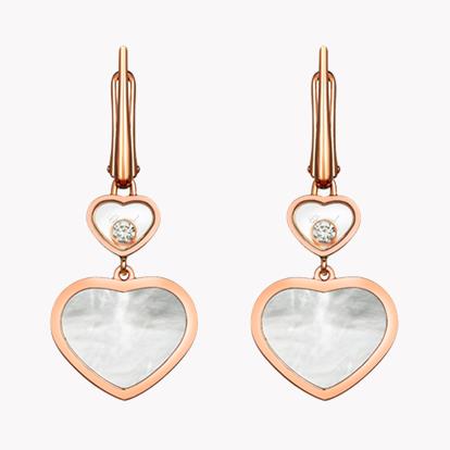 Chopard Happy Hearts Drop Earrings 0.10ct in 18ct Rose Gold