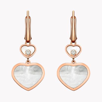 Chopard Happy Hearts Drop Earrings 0.10ct in 18ct Rose Gold