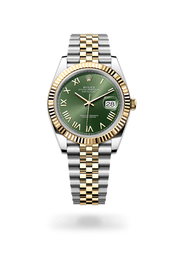 Datejust 41 * Oyster, 41 mm, Oystersteel and yellow gold with a Slate Fluted bezel and Oyster, three-piece solid links bracelet