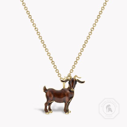 Zodiac Goat Pendant in 18ct Yellow Gold