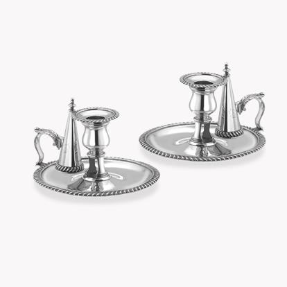 Silver George III Pair of Chamber Sticks George Hattie, 1818