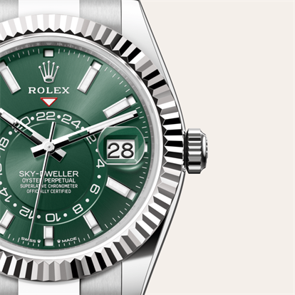 Sky-Dweller, Oyster, 42 mm, Oystersteel and white gold watch