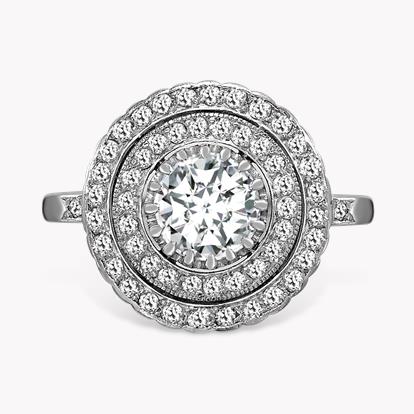 Art Deco Diamond Target Ring 1.08ct in Platinum
