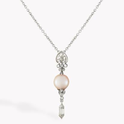  Edwardian Natural Pearl and Diamond Pendant 1554093