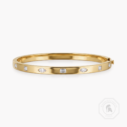 Marquise, Oval, Princess and Emerald Cut Diamond Bangle