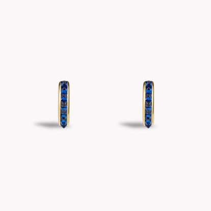 RockChic Princess Cut 0.55ct Sapphire Hoop Earrings