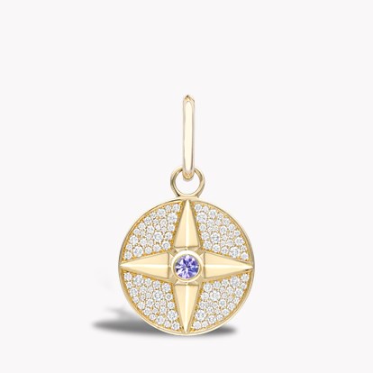 Tanzanite Pendant Charm in 18ct Yellow Gold