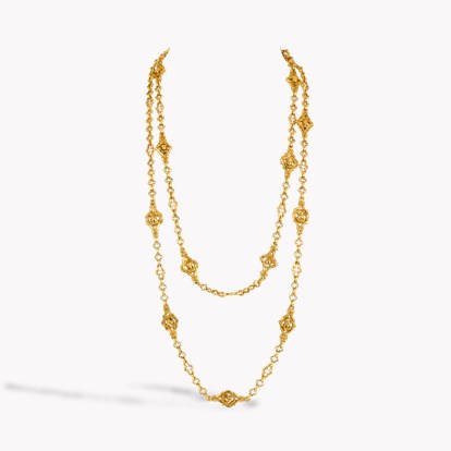 Edwardian Wiese Long Necklace In Yellow Gold