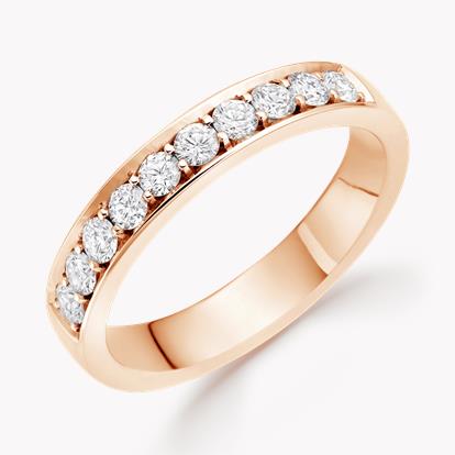 Brilliant Cut Diamond Half Eternity Ring 0.60ct in 18ct Rose Gold