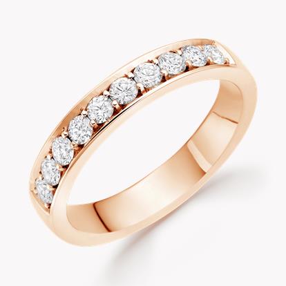 Brilliant Cut Diamond Half Eternity Ring 0.50ct in 18ct Rose Gold