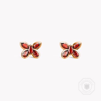 Butterfly Ruby Stud Earrings 1.30ct in Rose Gold