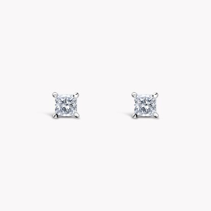Princess Cut Diamond Stud Earrings 0.70ct in 18ct White Gold