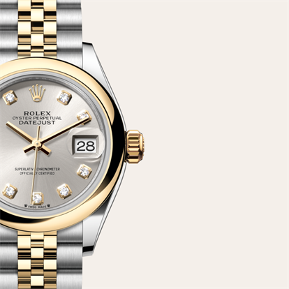 Lady-Datejust, Oyster, 28 mm, Oystersteel and yellow gold watch