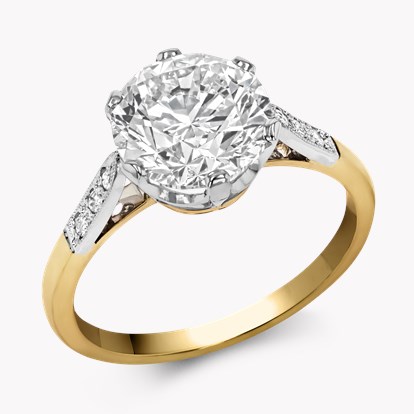 Brilliant Cut 3.01ct Diamond Solitaire Ring in 18ct Yellow Gold