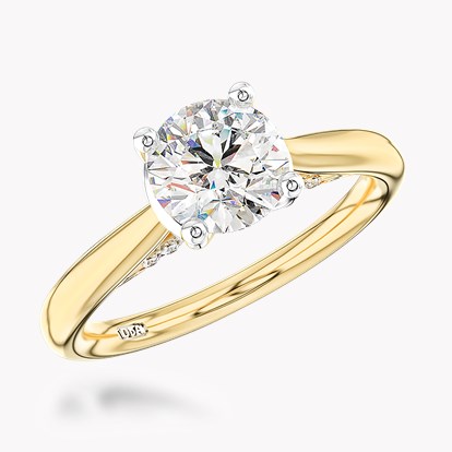 Single Stone Solitaire Ring 1.01CT in Platinum and 18ct Yellow Gold