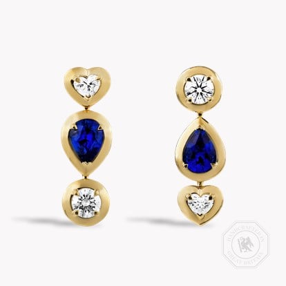 Skimming Stone 2.37ct Sapphire and Diamond Drop Earrings