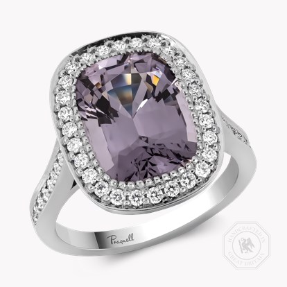 Cushion Cut 5.08ct Burma Spinel and Diamond Ring