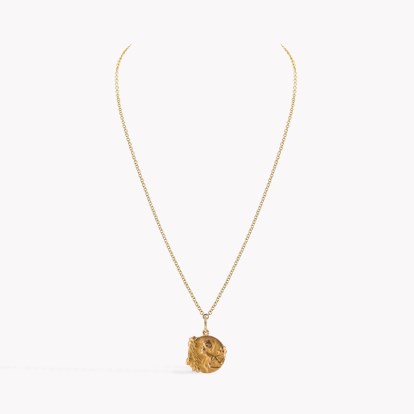 Art Nouveau French Gold Medallion Pendant