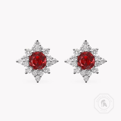 Star Struck Ruby Stud Earrings 0.87ct in 18ct White Gold