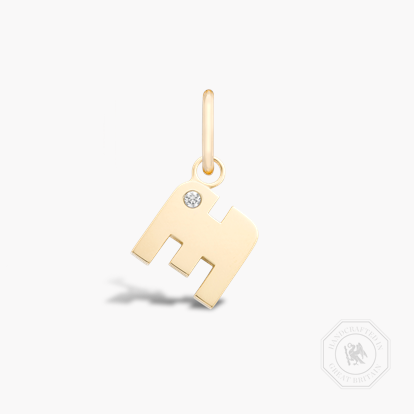 Letter M Diamond Pendant Charm