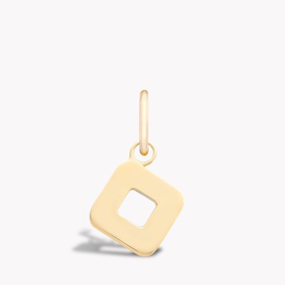 Letter O Pendant Charm in 18ct Yellow Gold