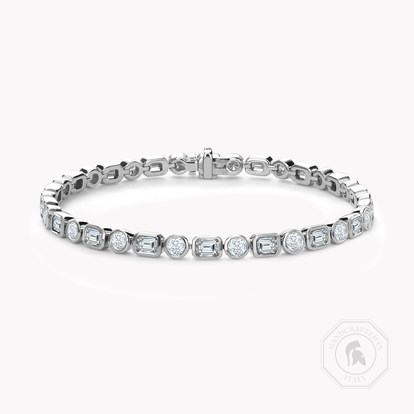 Emerald Cut and Brilliant Cut Diamond Bracelet