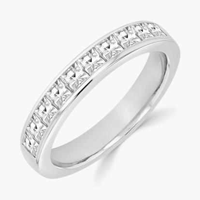 French Cut Diamond Half Eternity Ring 1.30ct in Platinum