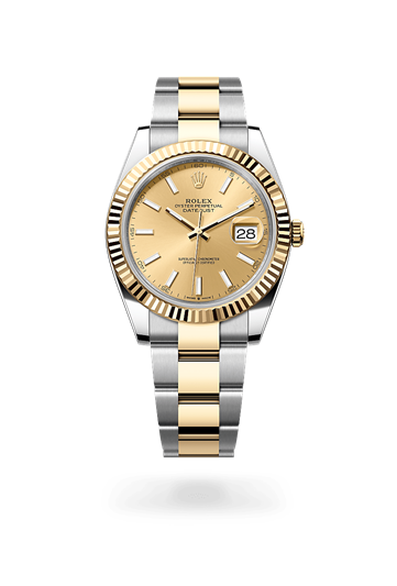 Datejust 41 * Oyster, 41 mm, Oystersteel and yellow gold with a Slate Fluted bezel and Oyster, three-piece solid links bracelet