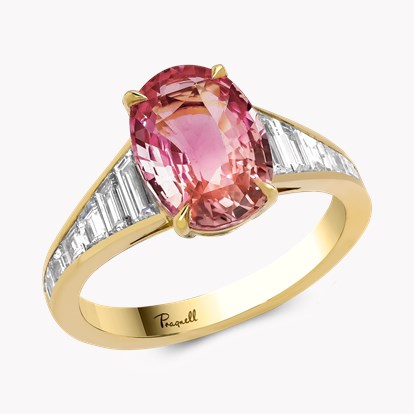 Masterpiece 3.09ct Sri Lankan Padparadscha Sapphire and Diamond Ring
