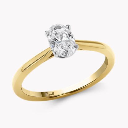Gaia 0.70ct Oval Cut Diamond Ring in 18ct Yellow Gold and Platinum
