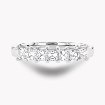 Asscher Cut 0.70ct Diamond Half Eternity Ring