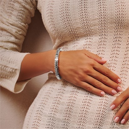 Amalfi 1.042ct Diamond Large Angular Link Expandable Bangle