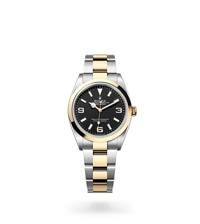 Rolex Explorer 36 Oyster, 36 mm, Oystersteel and yellow gold