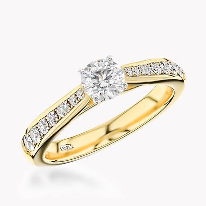 0.35CT Diamond Solitaire Ring Yellow Gold and Platinum Duchess Setting
